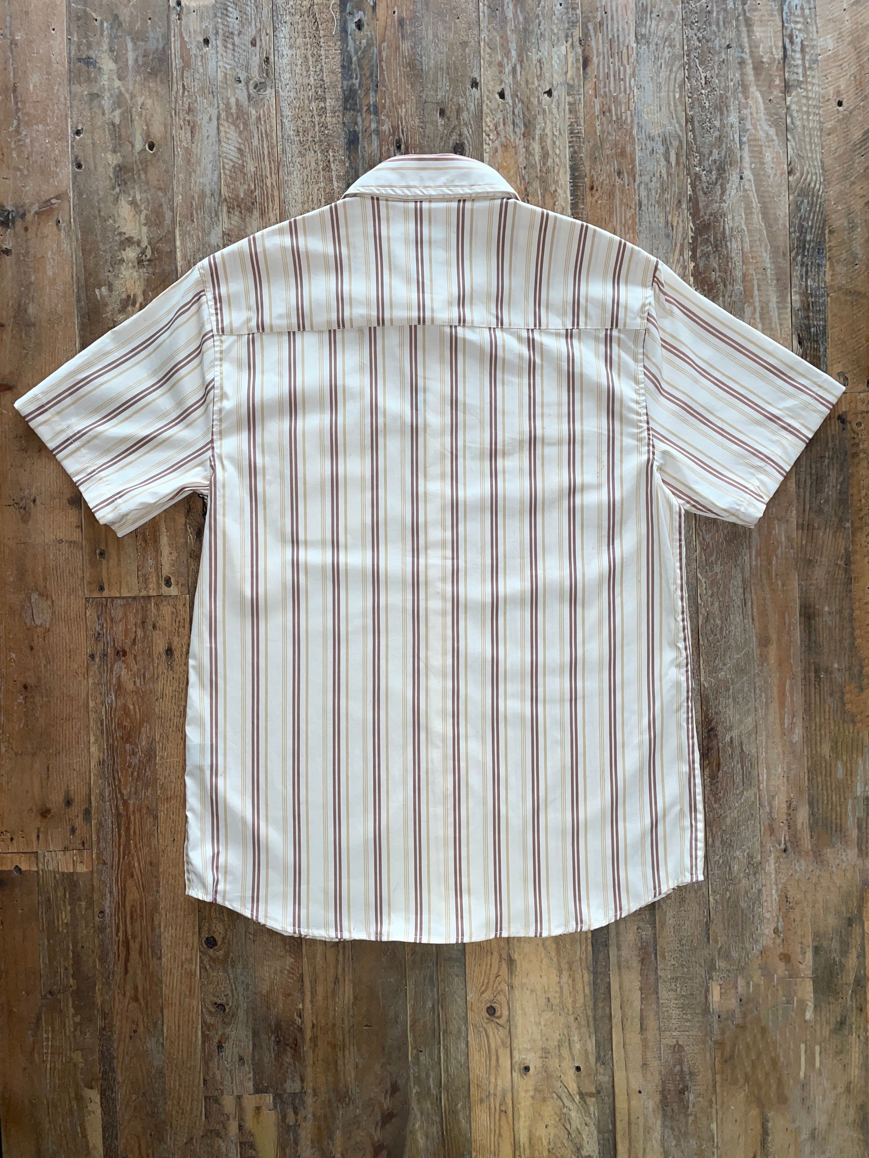 【schott） Stripe shirting natural shirt 1/4 Zip Collared Pull Over Shirt SH2412